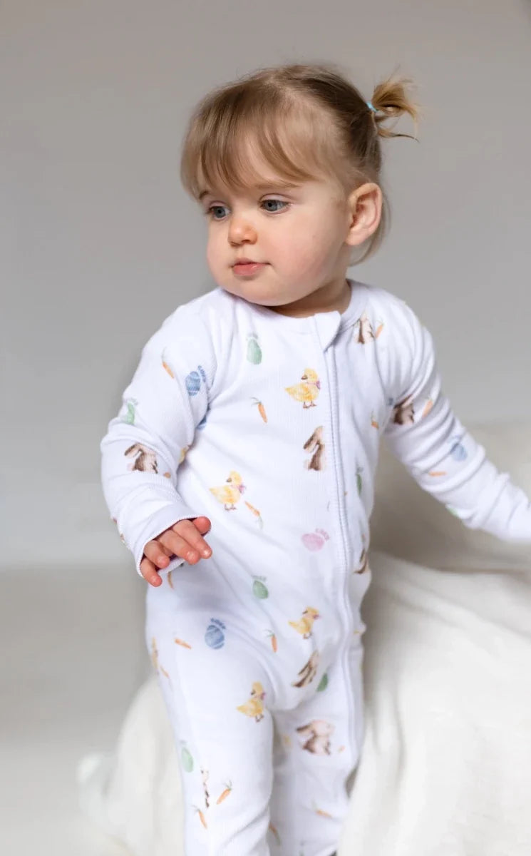 The COZY Hop Sleepsuit Ribbed Cotton Zip One Piece - Cozy Crew Club