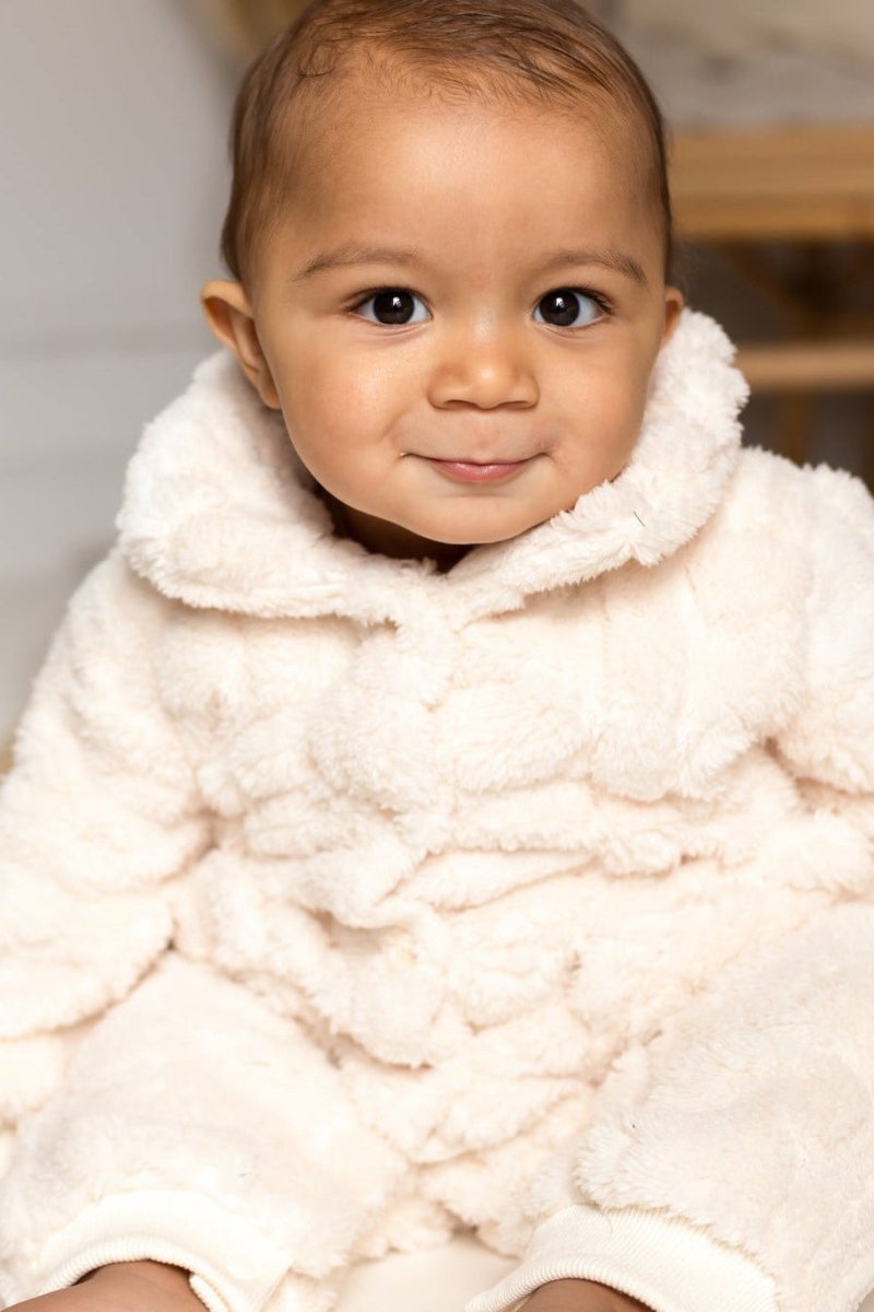 The Fur Bear Lining Fluffy Coat Romper - Cozy Crew Club