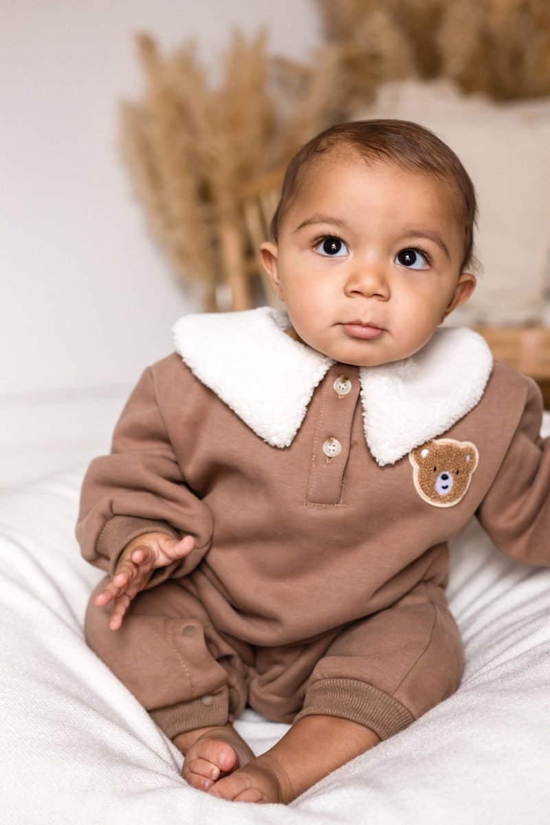 The Winter Fur Bear Hooded Pramsuit - Cozy Crew Club
