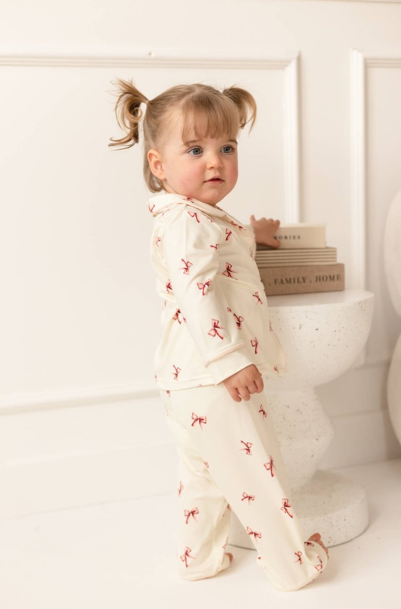 Mini COZY Rosy Ribbon Pyjamas Set - Cozy Crew Club
