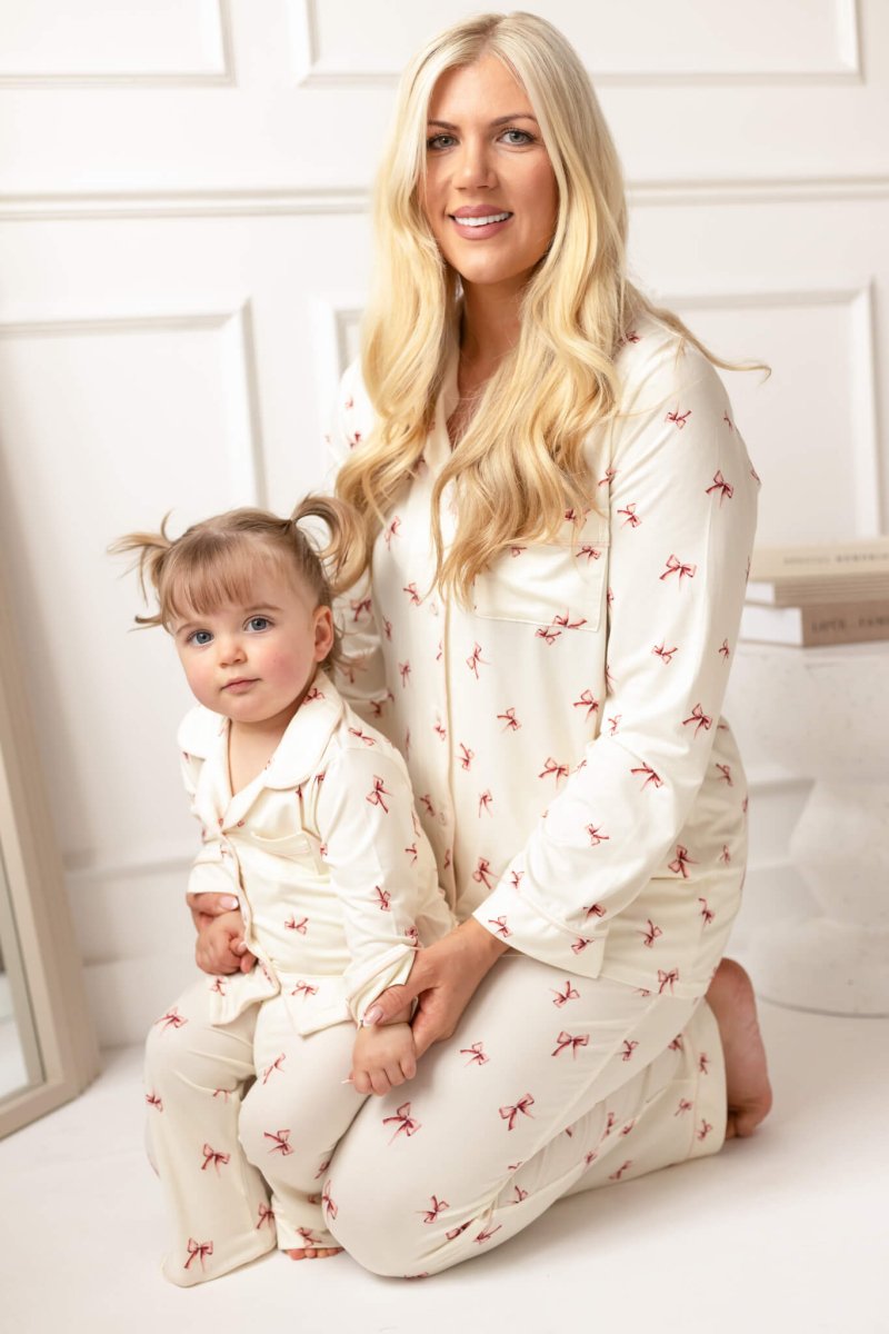 Mini COZY Rosy Ribbon Pyjamas Set - Cozy Crew Club
