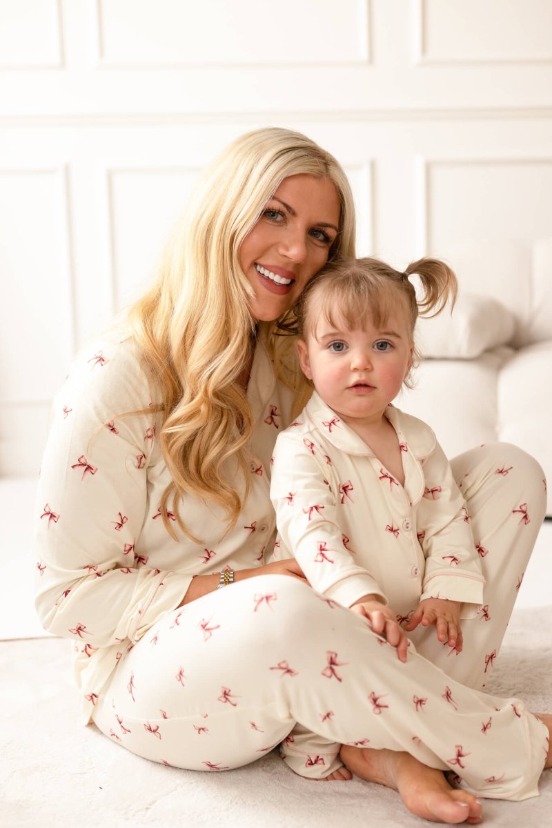 Mini COZY Rosy Ribbon Pyjamas Set - Cozy Crew Club