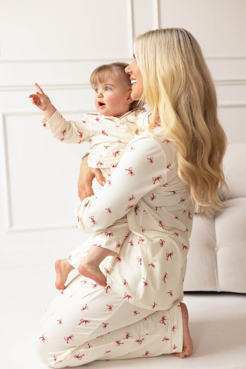 Mini COZY Rosy Ribbon Pyjamas Set - Cozy Crew Club