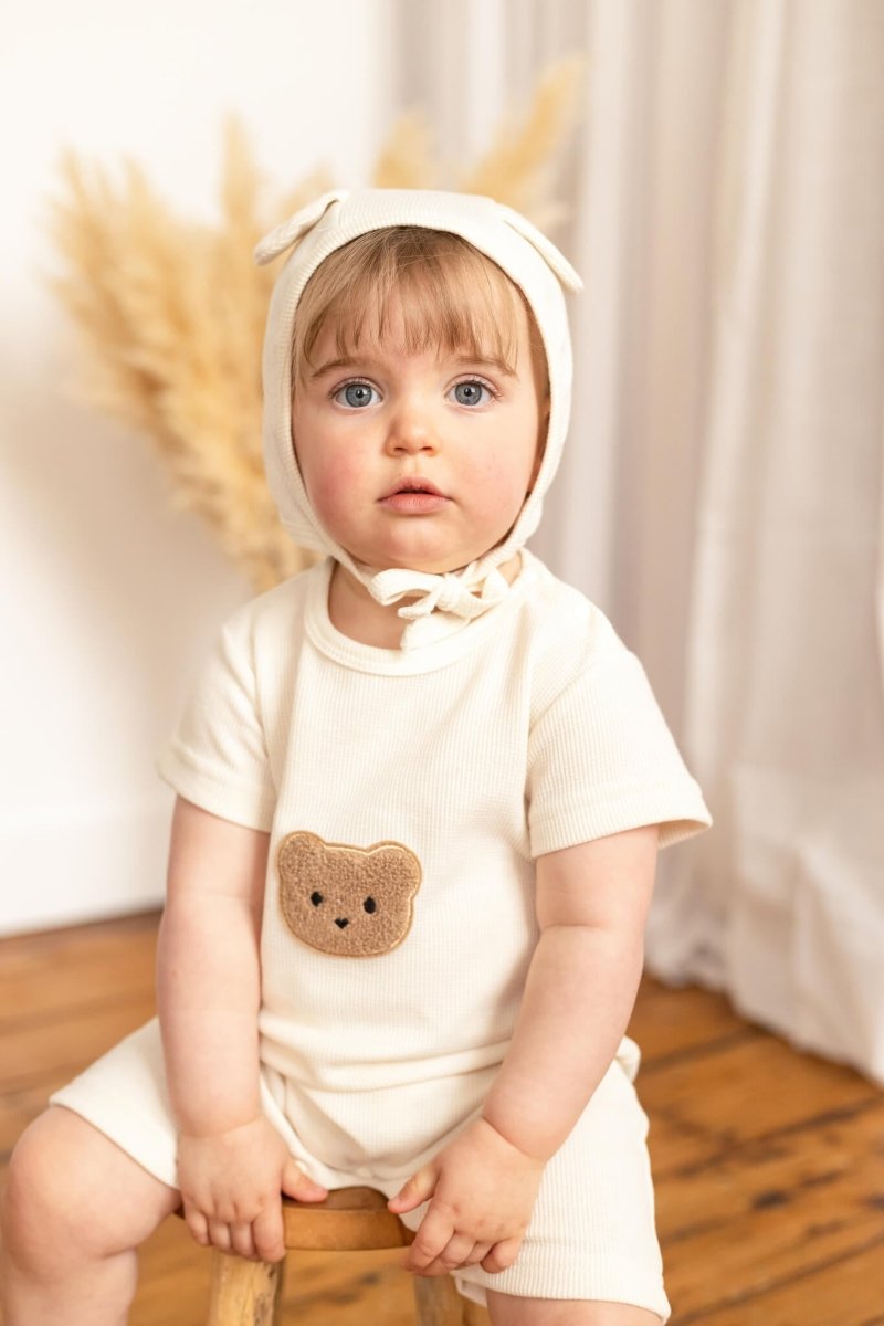 Cool Summer Bear & Bonnet Hat Set - Cozy Crew Club