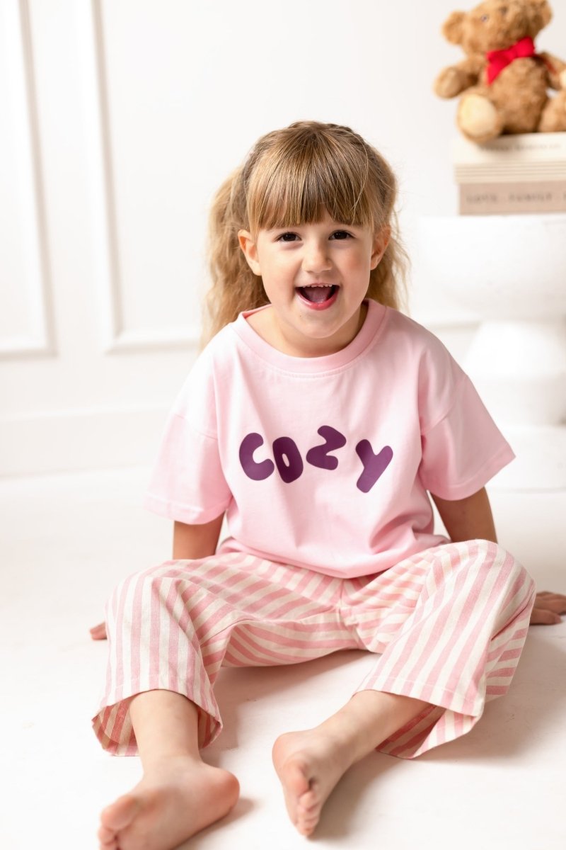 Cozy Crew Club Stripe Pants (Pink) 100% Cotton