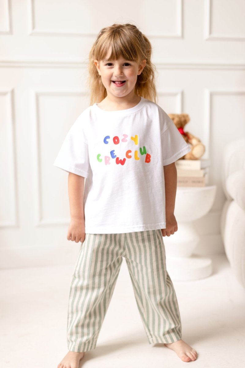 Cozy Crew Club 90's Colour Graphic Tee 100% Cotton