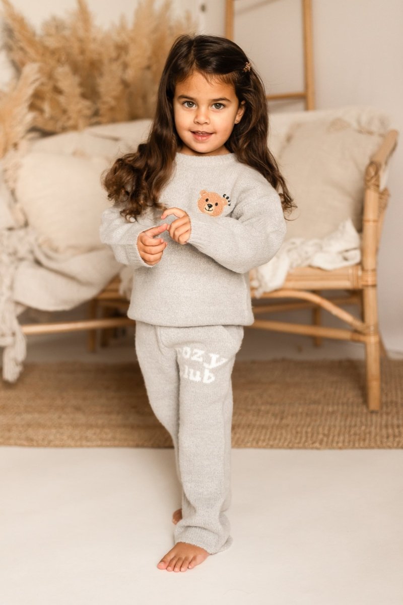 The Cozy Cub Knit Set Grey - Cozy Crew Club