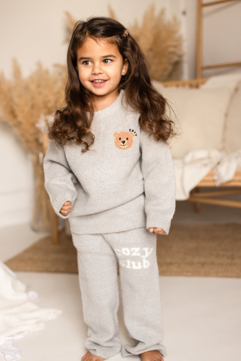 The Cozy Cub Knit Set Grey - Cozy Crew Club