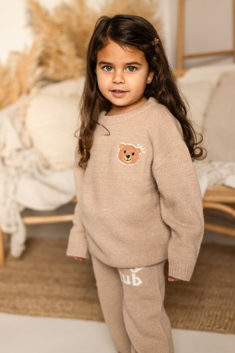 The Cozy Cub Knit Set Taupe Brown - Cozy Crew Club