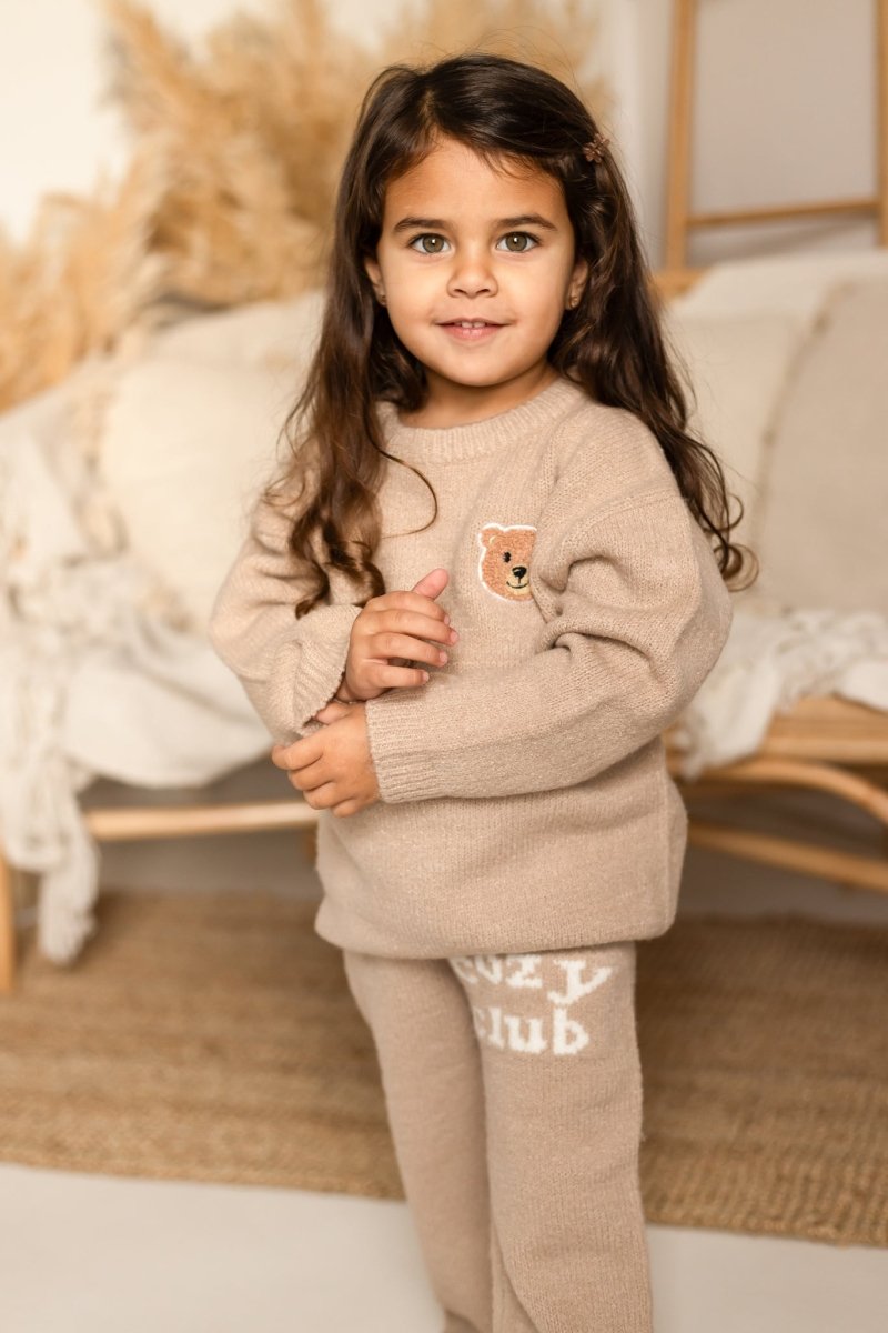 The Cozy Cub Knit Set Taupe Brown - Cozy Crew Club