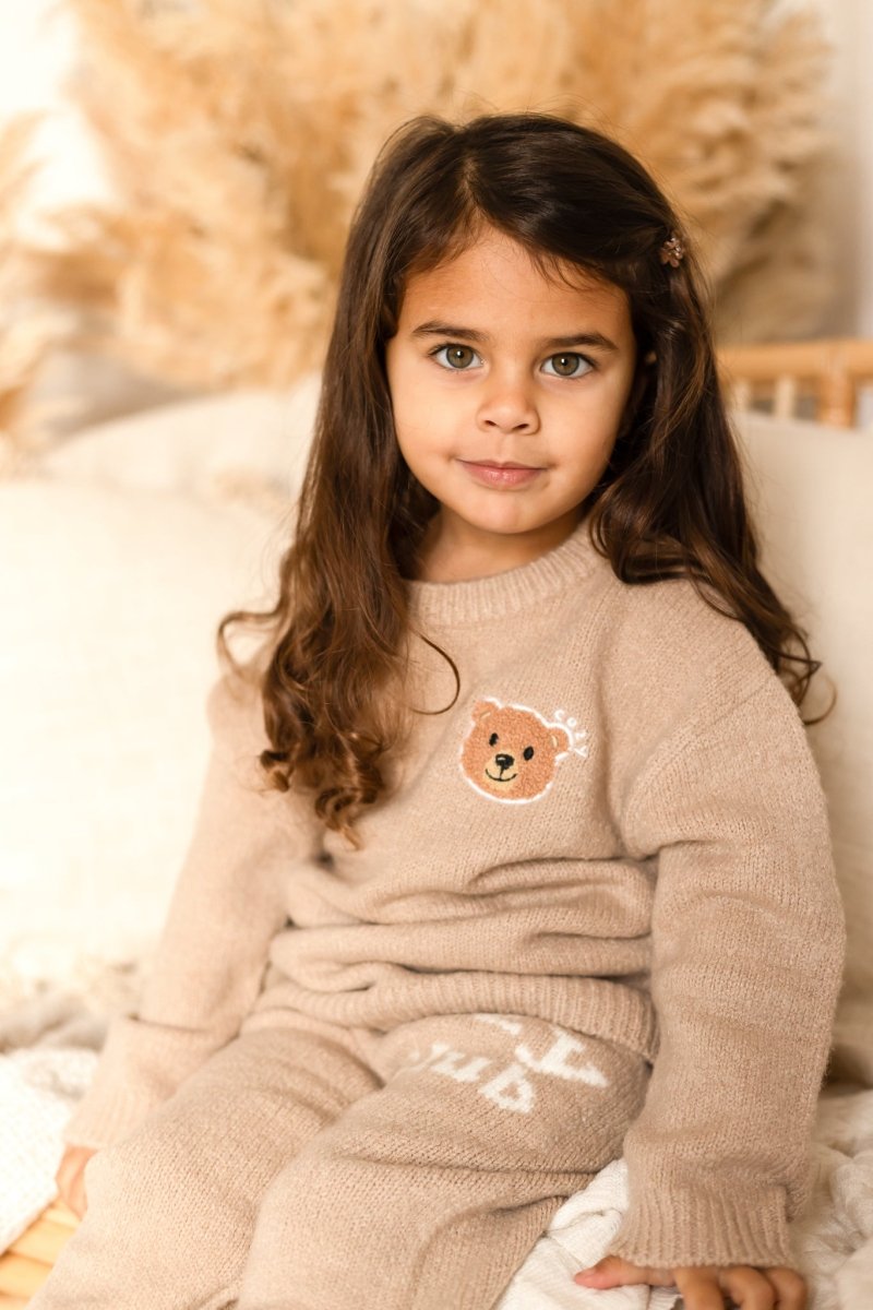 The Cozy Cub Knit Set Taupe Brown - Cozy Crew Club