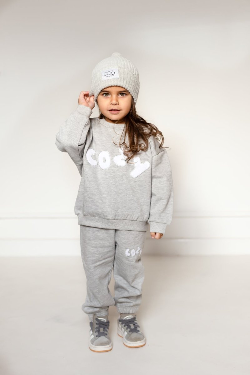 COZY Knitted Beanie Hat Marl Grey - Cozy Crew Club