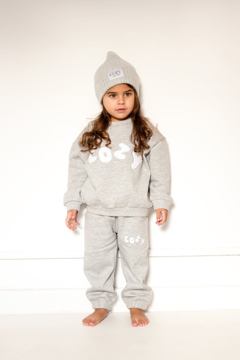 COZY Knitted Beanie Hat Marl Grey - Cozy Crew Club