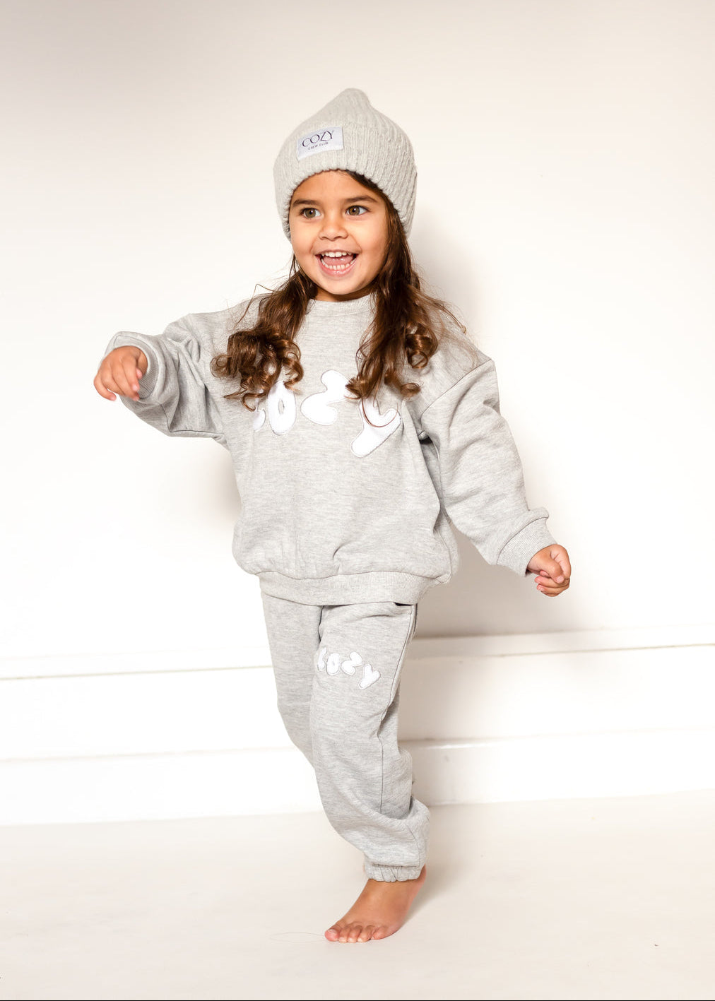 Cozy Knitted Beanie Hat Marl in Grey