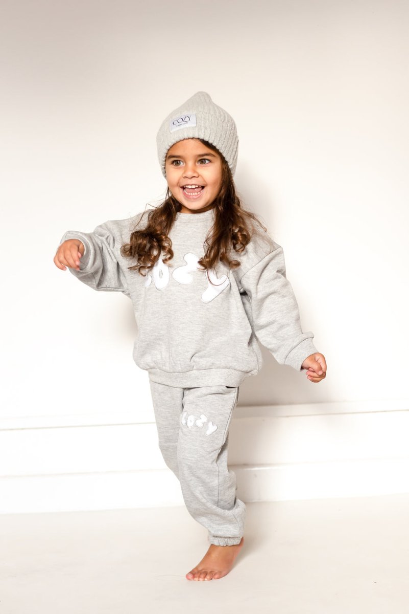 COZY Knitted Beanie Hat Marl Grey - Cozy Crew Club