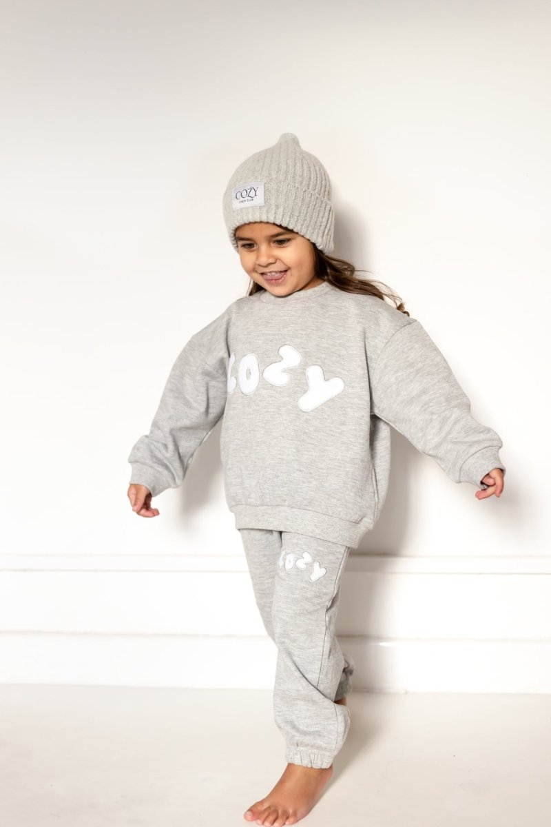 COZY Knitted Beanie Hat Marl Grey - Cozy Crew Club