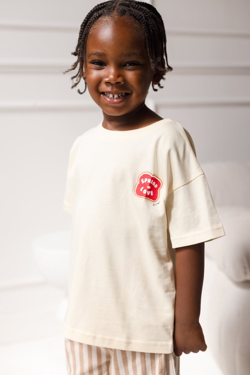 Spread The Love Cozy Crew Club Graphic Tee 100% Cotton