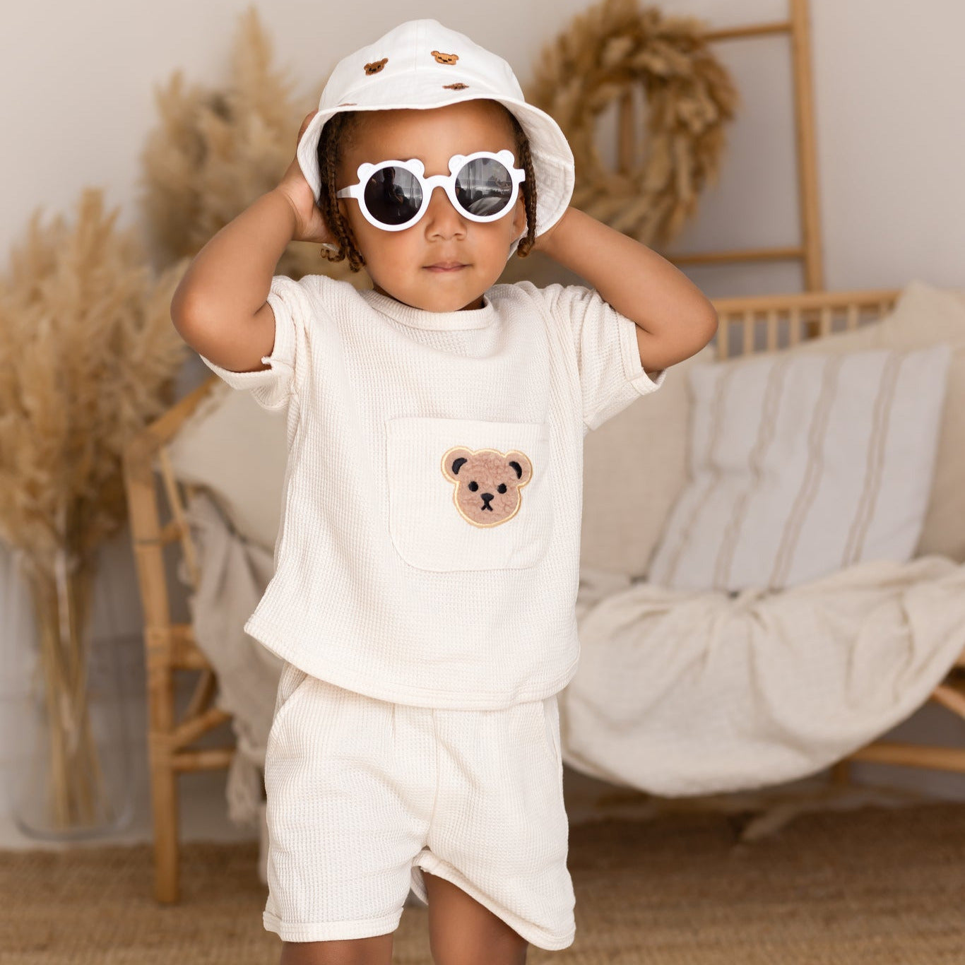 Waffle Bear 2 Piece T Shirt & Shorts Set