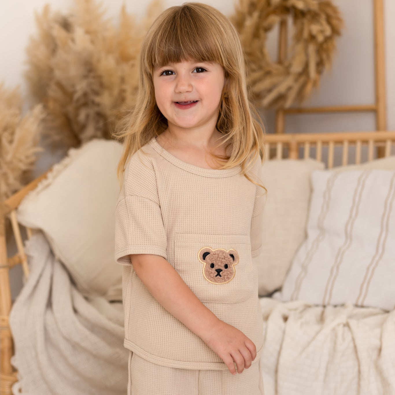 Waffle Bear 2 Piece T Shirt & Shorts Set