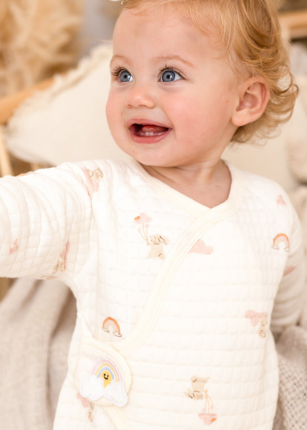 The Boucle Wrap Baby Grow Romper