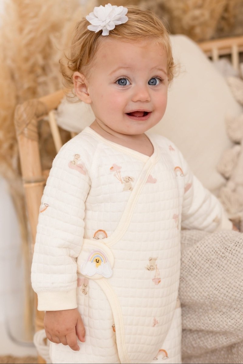 The Rainbow Boucle Wrap Baby Grow Romper - Cozy Crew Club