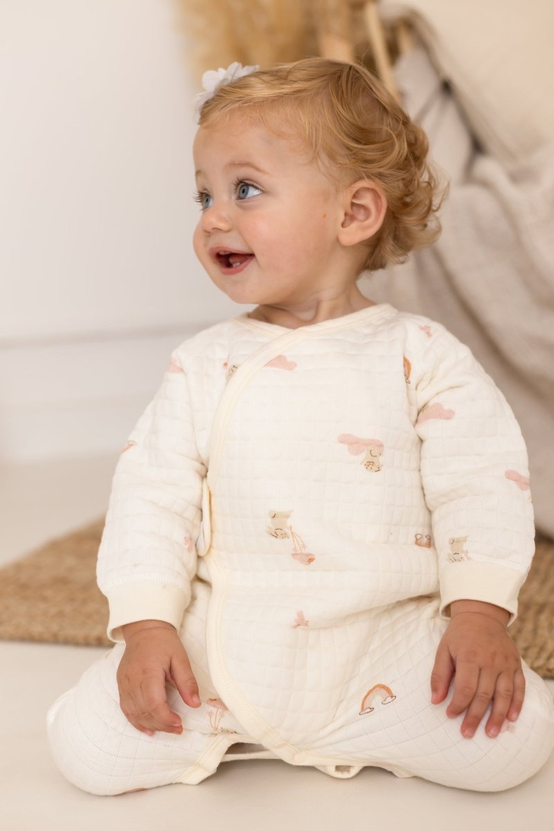 The Rainbow Boucle Wrap Baby Grow Romper - Cozy Crew Club