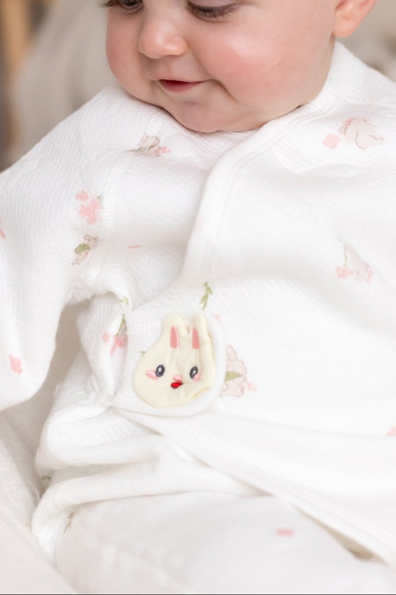 The Snuggle Bun Boucle Wrap Baby Grow Romper - Cozy Crew Club