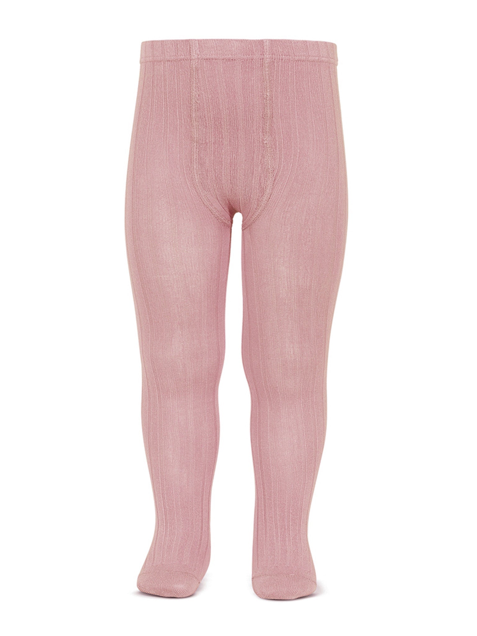 Condor dusky pink ribbed tights - Rose & Albert