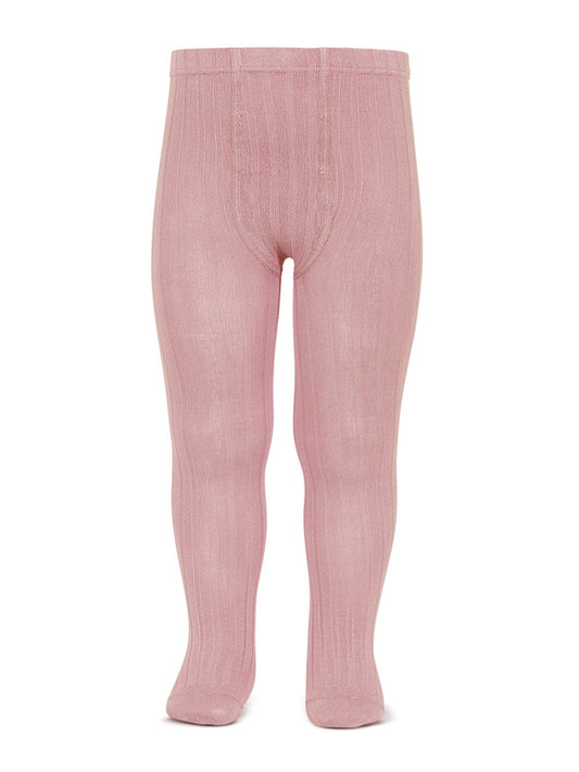Condor dusky pink ribbed tights - Rose & Albert