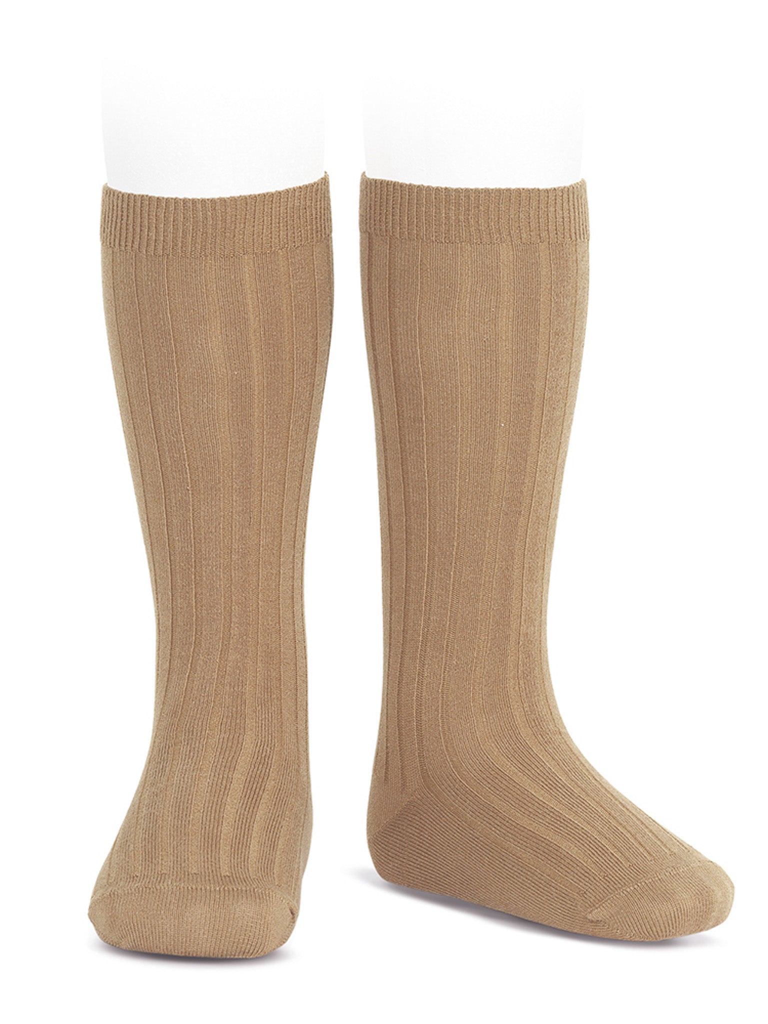 Condor camel ribbed knee socks - Rose & Albert
