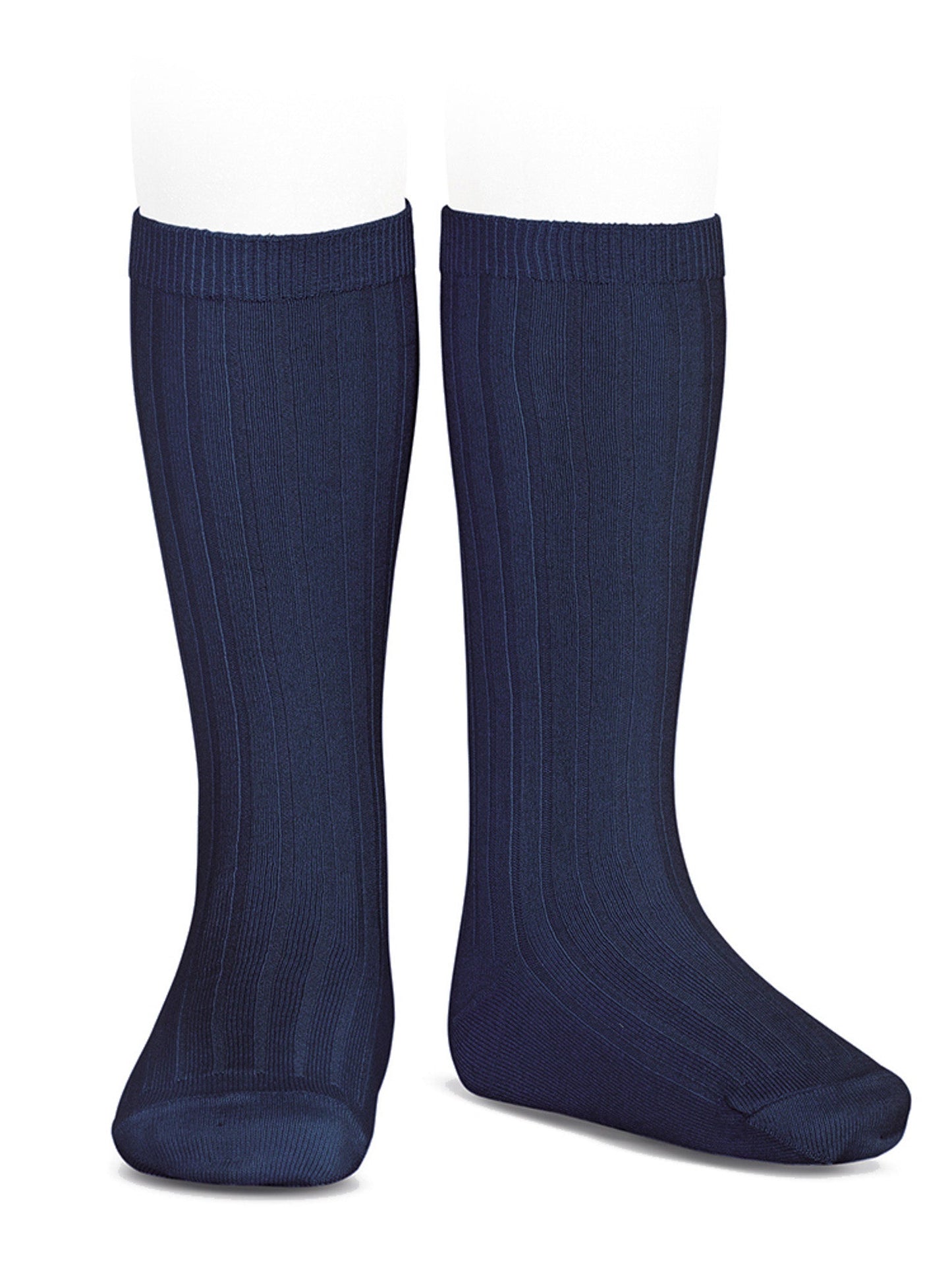 Condor navy ribbed knee socks - Rose & Albert