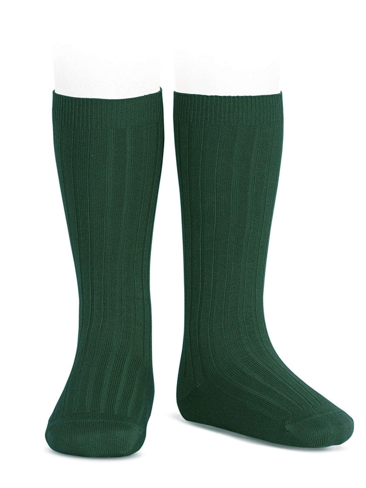 Condor bottle green ribbed knee socks - Rose & Albert