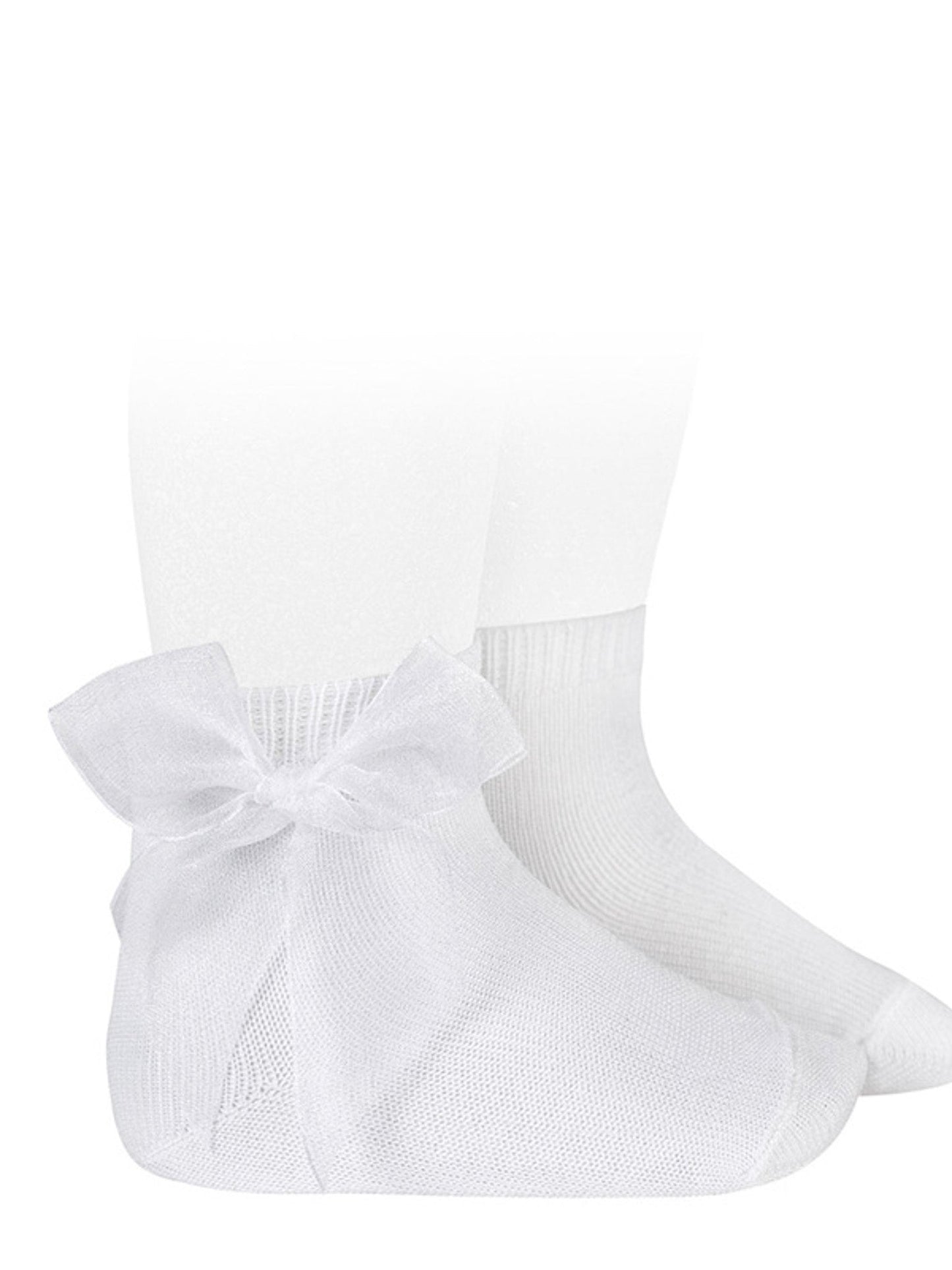 Condor white organza bow ankle socks - Rose & Albert