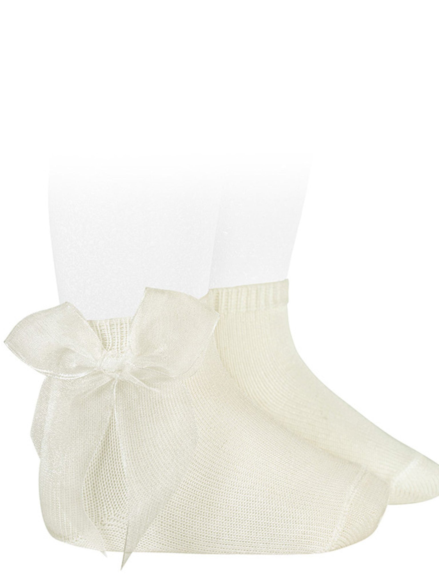 Condor ivory organza bow ankle socks - Rose & Albert