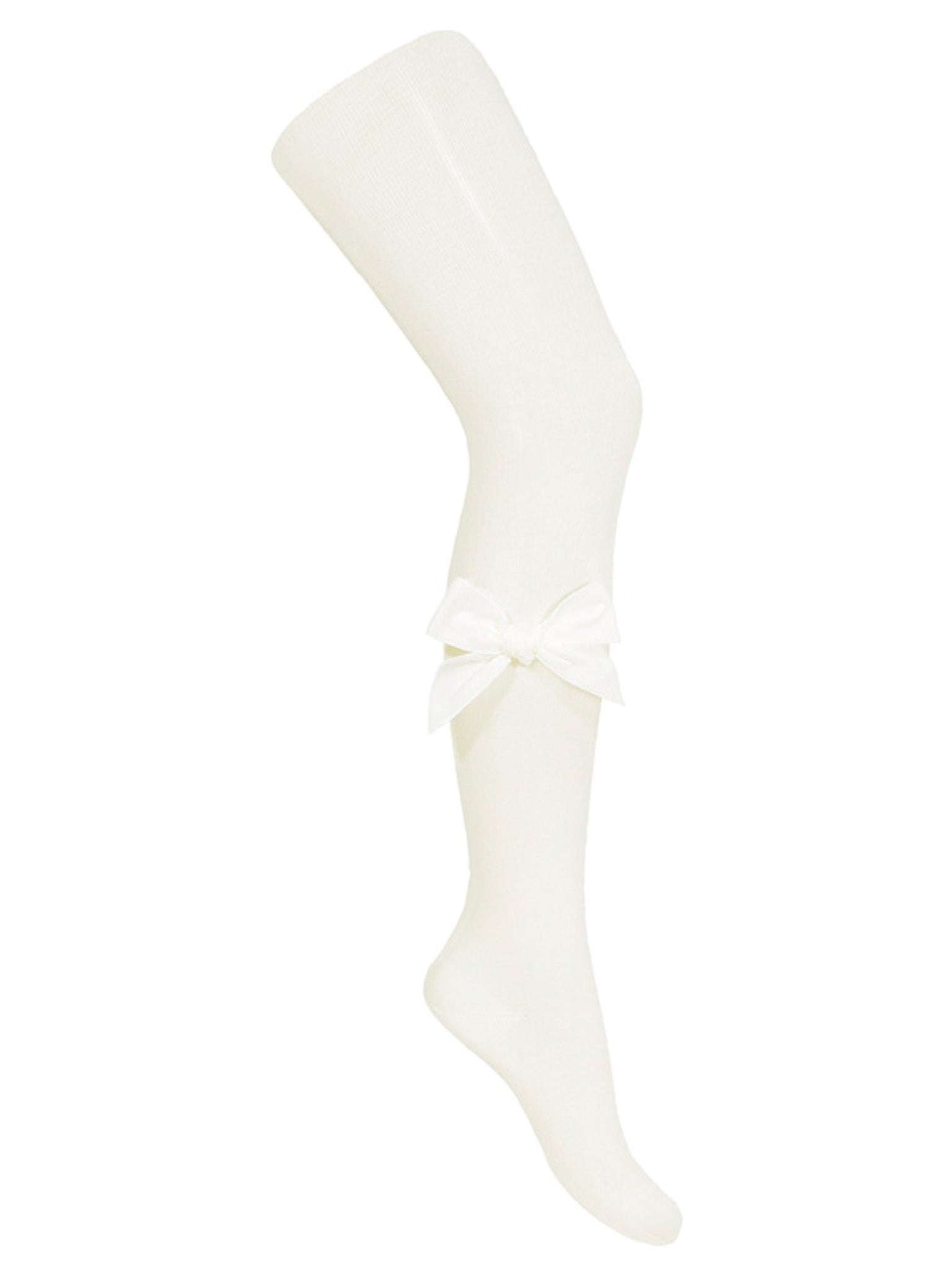 Condor Cream Velvet Bow Tights - Rose & Albert