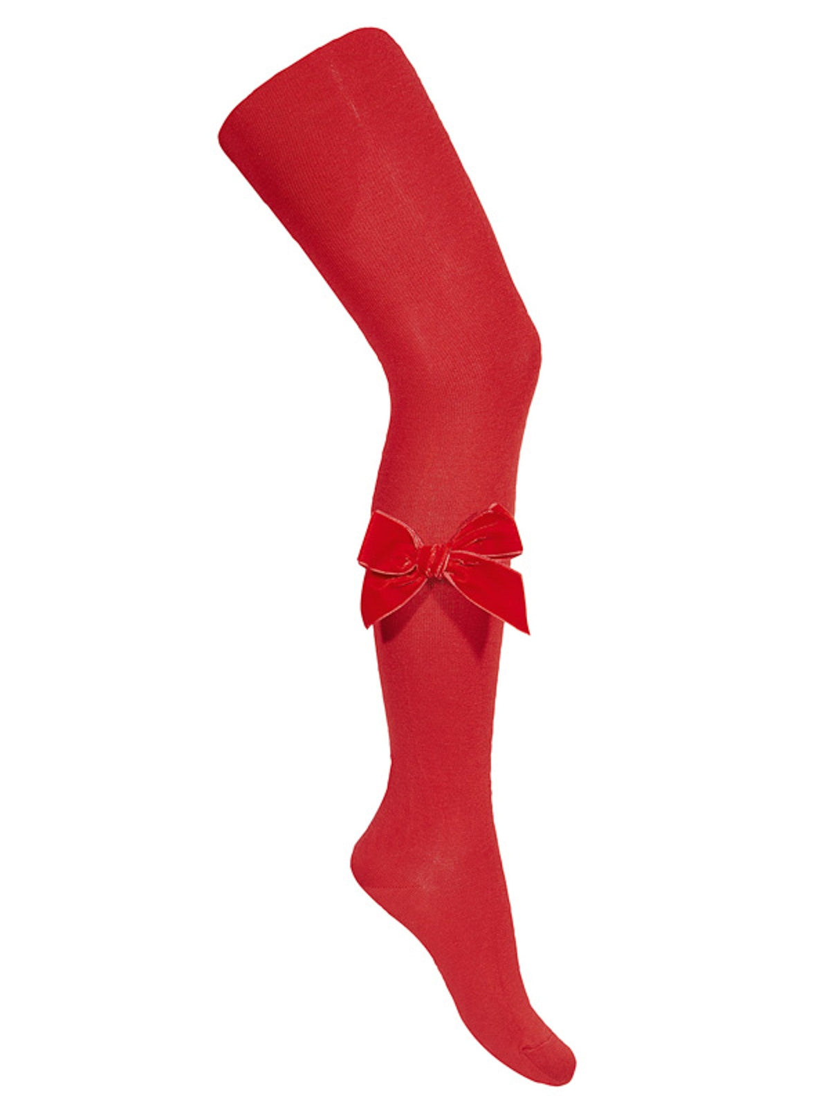 Condor Red Velvet Bow Tights - Rose & Albert