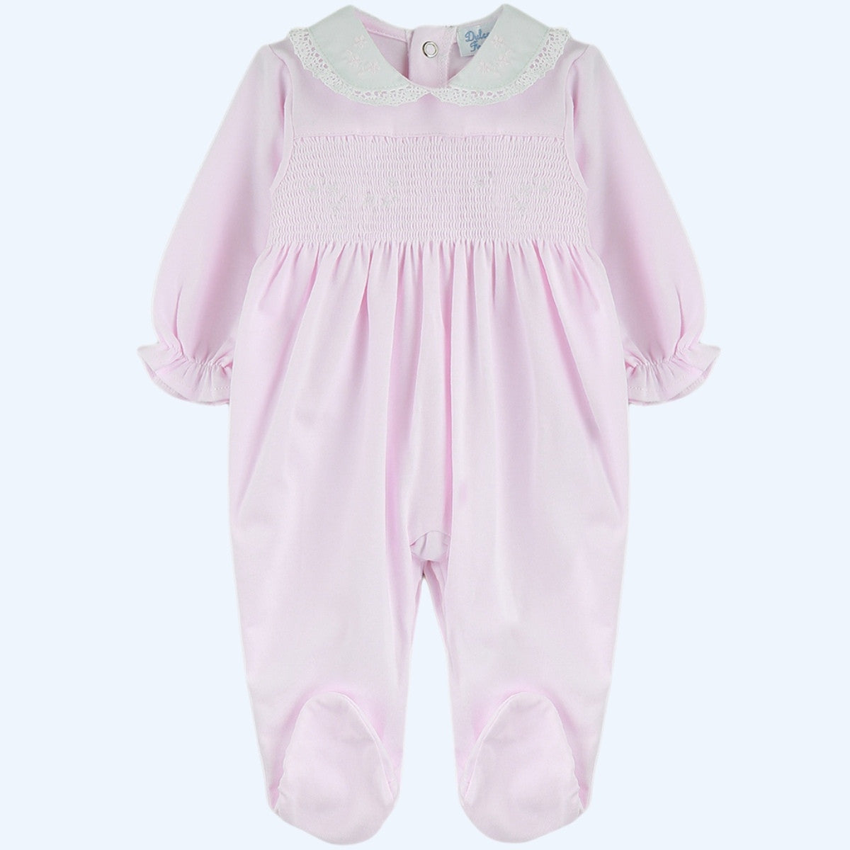 Pink Smocked Sleepsuit - Rose & Albert
