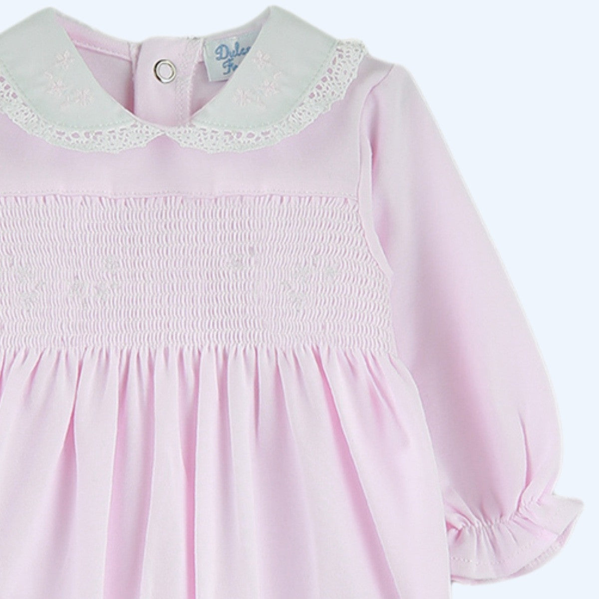 Pink Smocked Sleepsuit - Rose & Albert