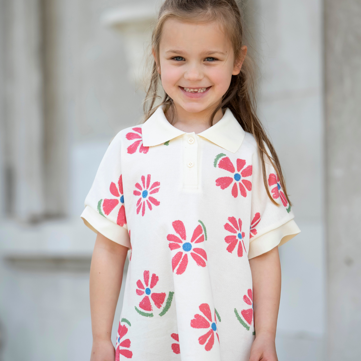 Pink Daisy Polo Dress