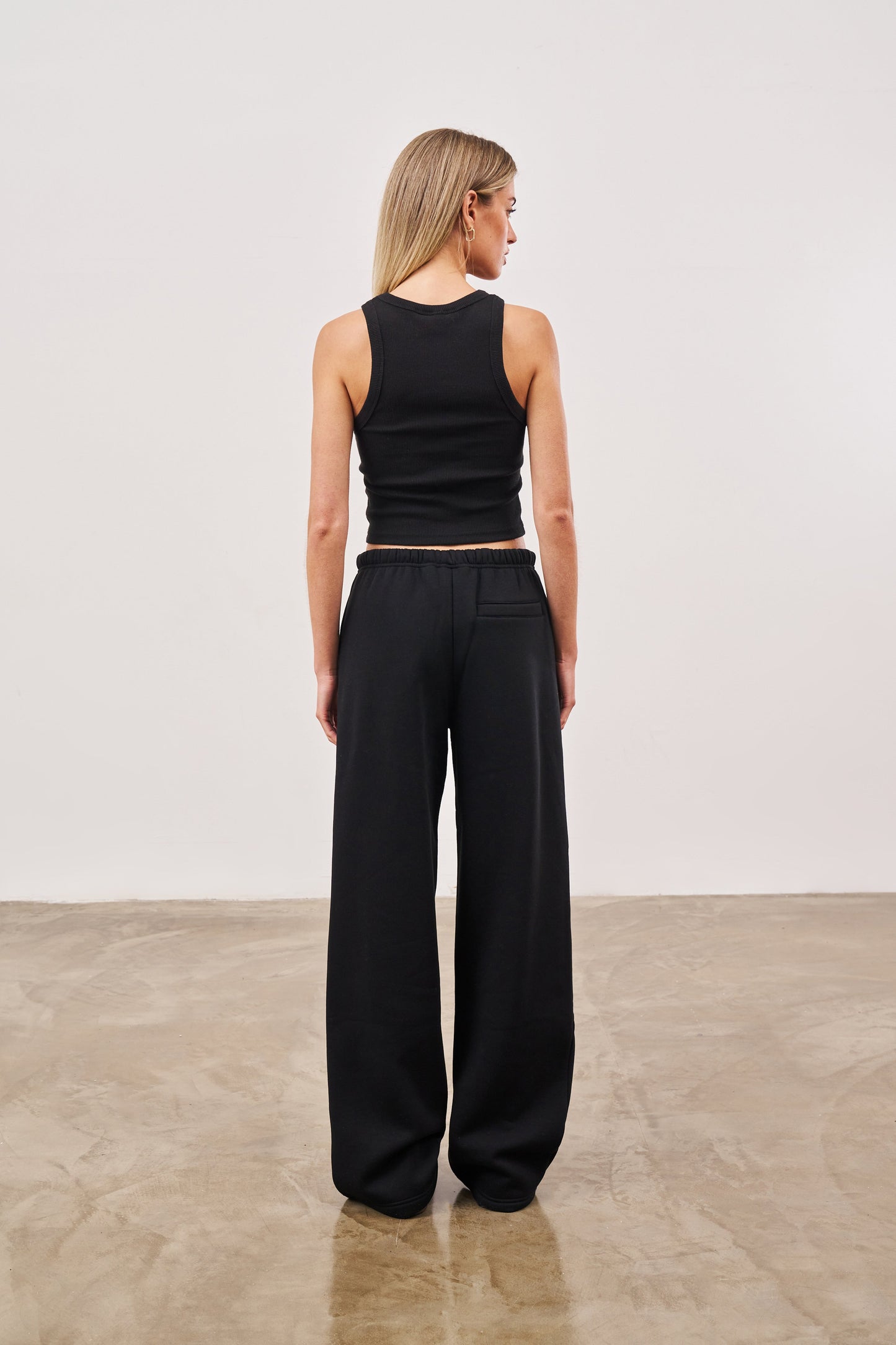 LOGO RIBBED RACER VEST - BLACK