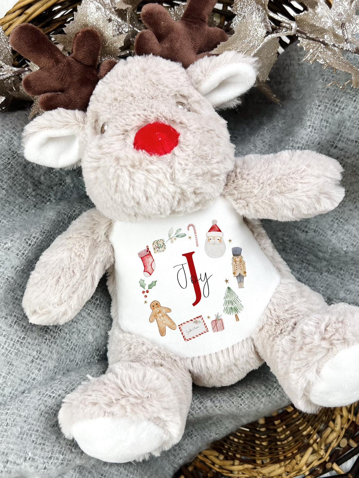 Christmas Personalised Reindeer - Wreath Design