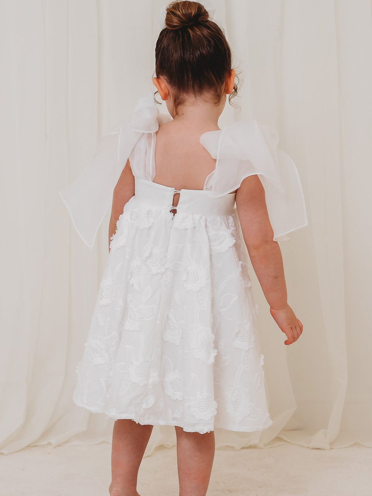 'Celine' white organza & lace dress - Rose & Albert