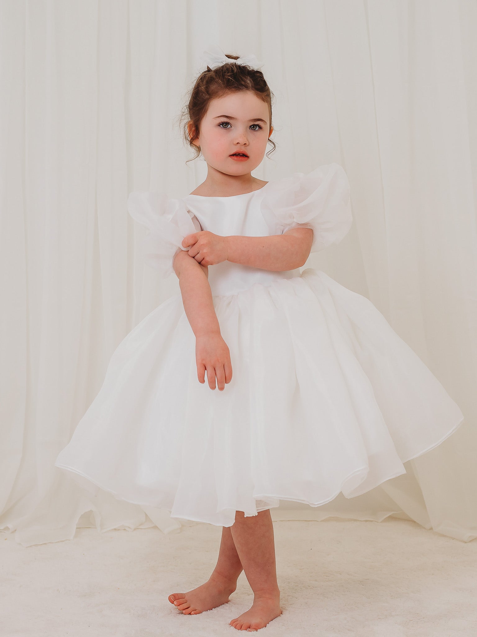 'Betsey' Organza Occasion Dress & hairbow - Rose & Albert
