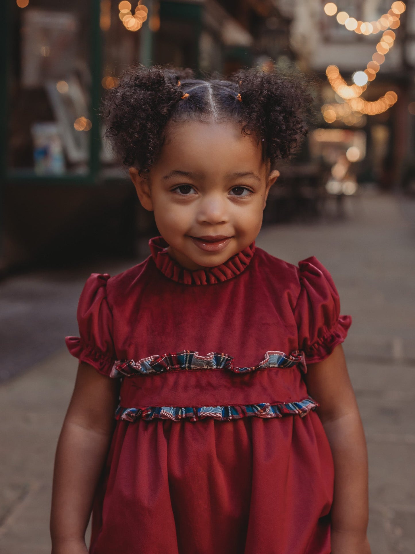 Ruby' Velvet & Tartan Romper