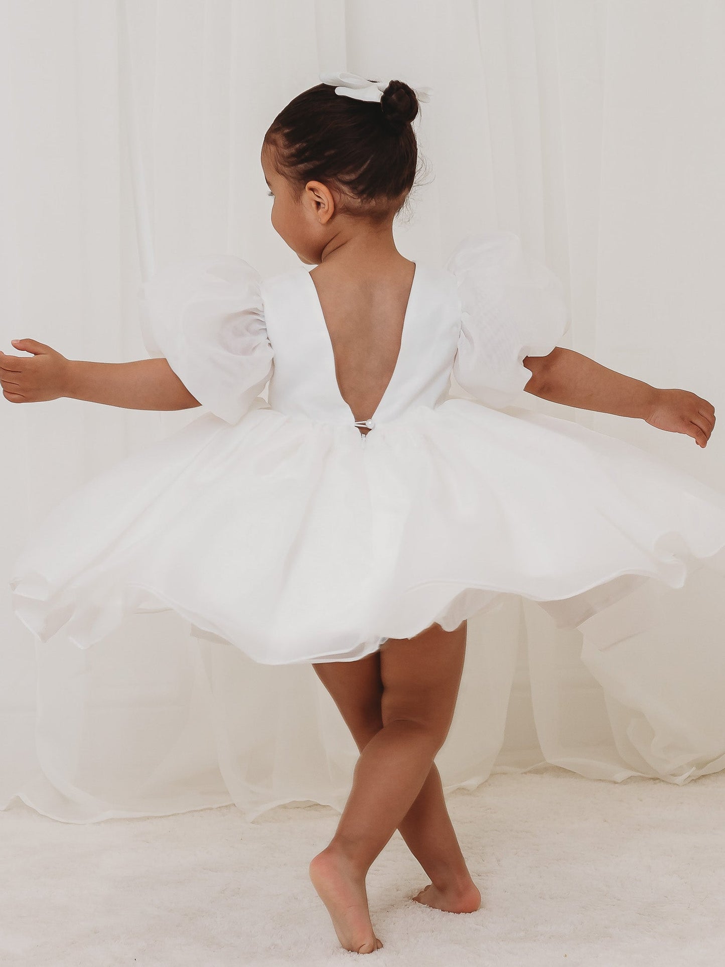 'Betsey' Organza Occasion Dress & hairbow - Rose & Albert