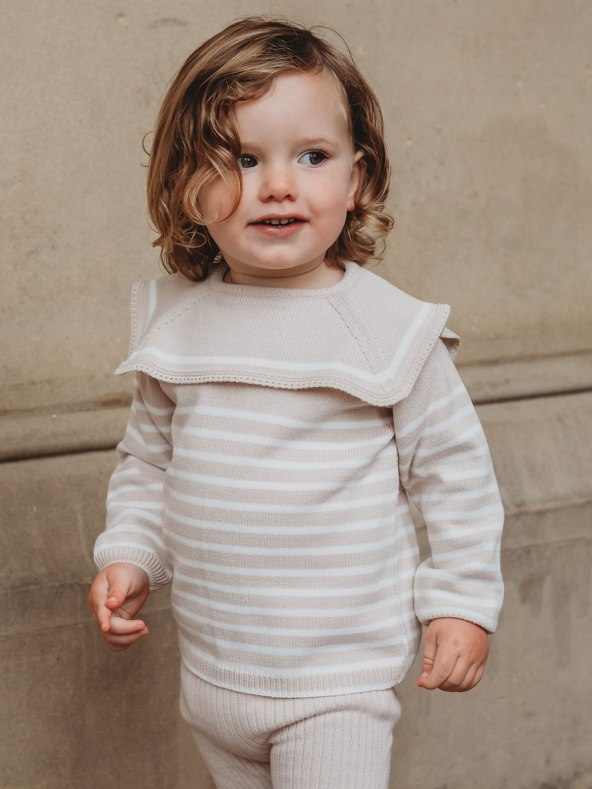 Maxwell' Stripe Sailor Collar Knitted Top & Legging Set