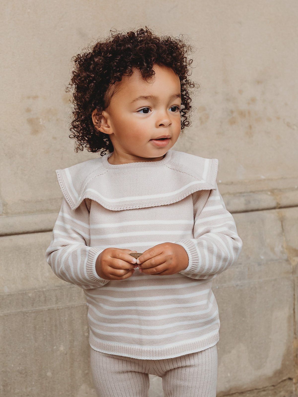 Maxwell' Stripe Sailor Collar Knitted Top & Legging Set