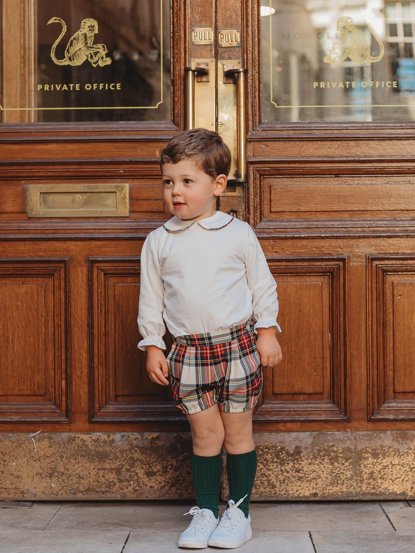 Noelle' Tartan Set in Brown