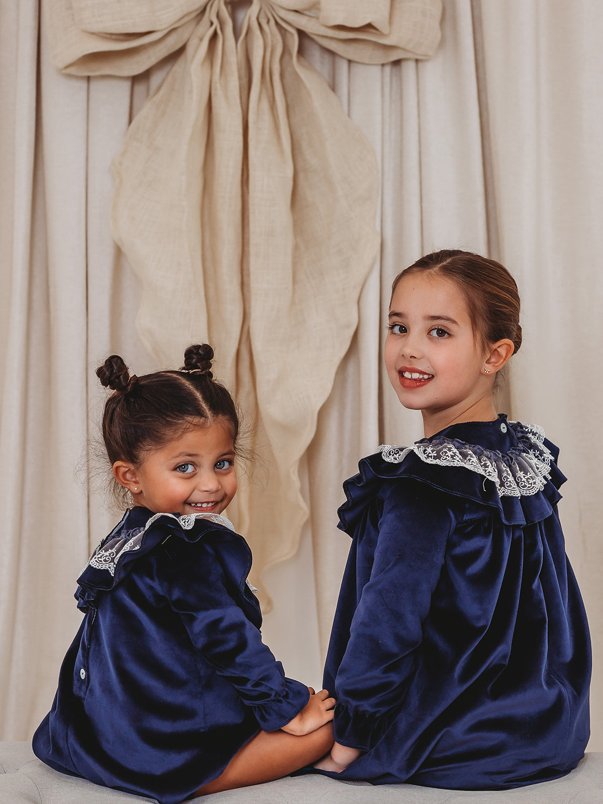 Margot Navy velvet & lace romper - Rose & Albert