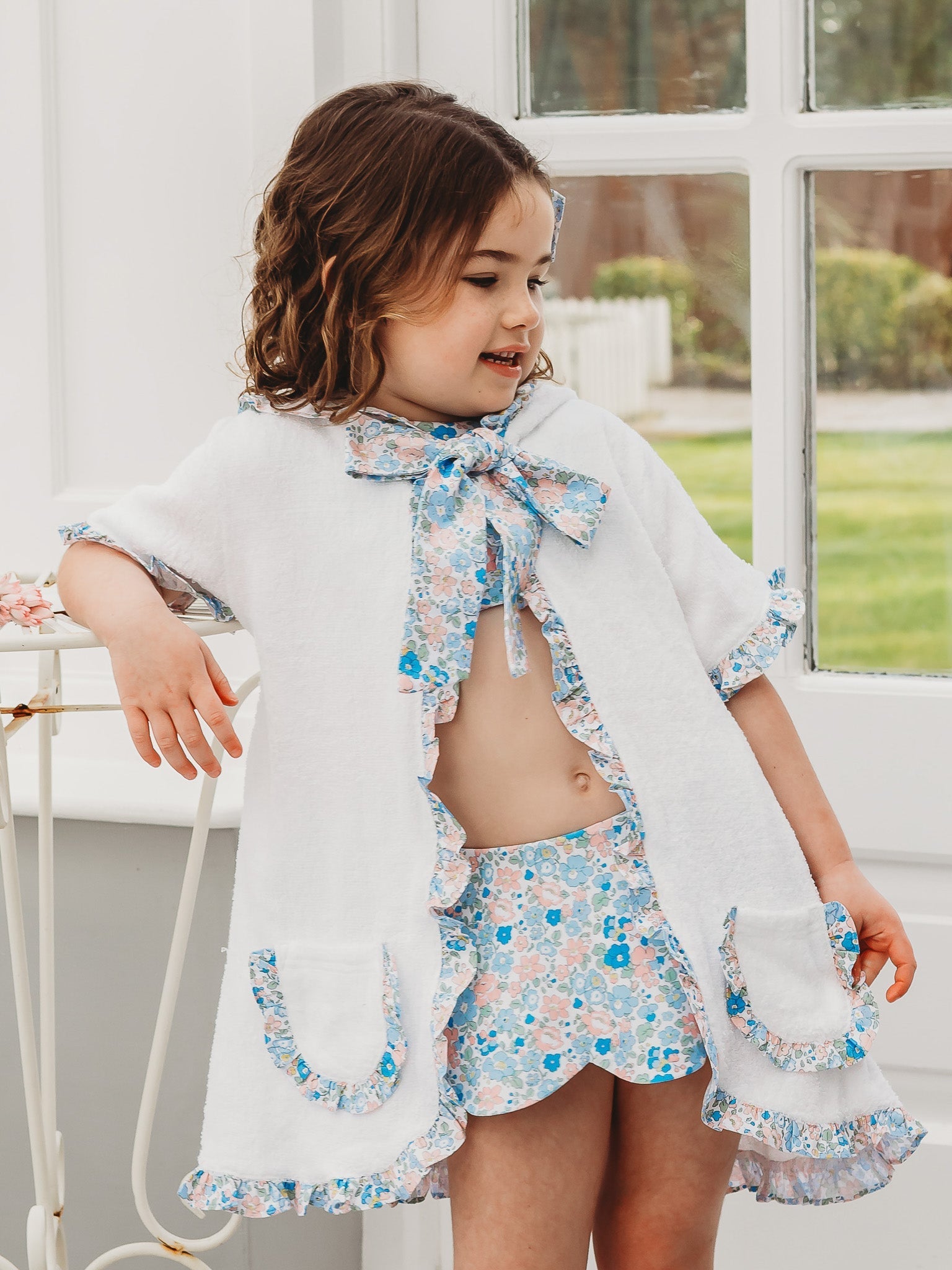 'Betsy' towelling hooded poncho - Rose & Albert